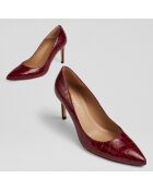 Escarpins en Cuir verni Floret rouges - Talon 8.5 cm