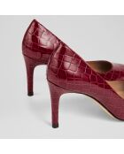 Escarpins en Cuir verni Floret rouges - Talon 8.5 cm