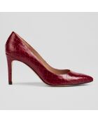 Escarpins en Cuir verni Floret rouges - Talon 8.5 cm