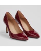 Escarpins en Cuir verni Floret rouges - Talon 8.5 cm