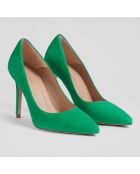 Escarpins en Velours de Cuir Fern verts - Talon 10 cm