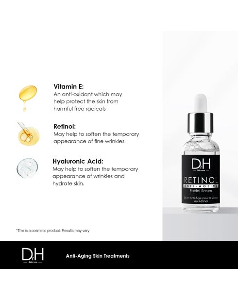 Sérum facial antienvejecimiento con retinol - 30 ml