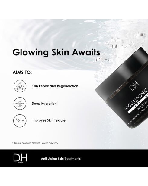 Hidratante nocturno antienvejecimiento con ácido hialurónico - 60 ml