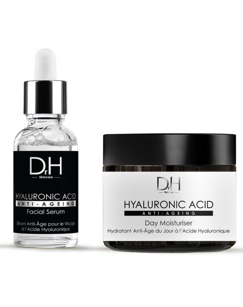Hyalurinezuur gezichtsserum + dagcrème - 2 stuks
