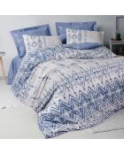 Parure housse de couette Cleo bleue