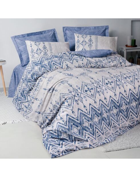 Parure housse de couette Cleo bleue