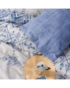 Parure housse de couette Cleo bleue