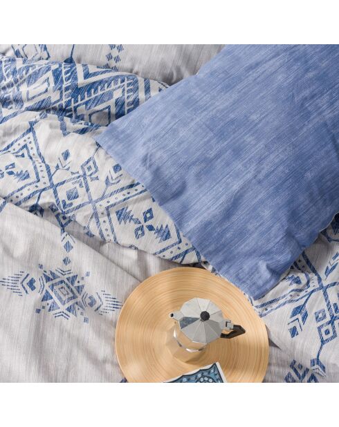Parure housse de couette Cleo bleue