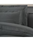 Elegante antracietkleurige dekbedovertrekset van katoensatijn