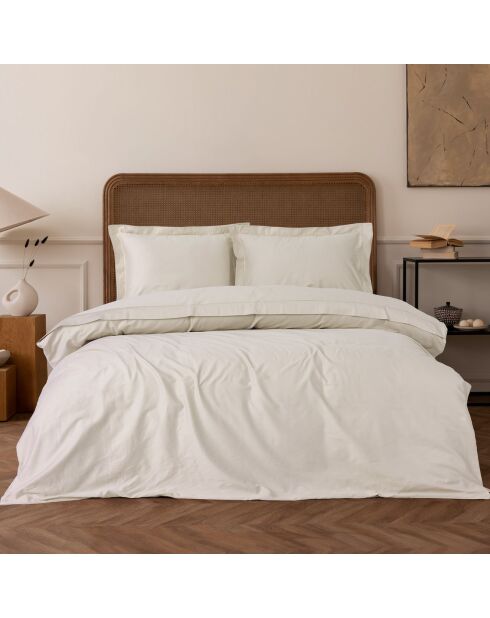 Parure housse de couette en satin de coton Elegant beige