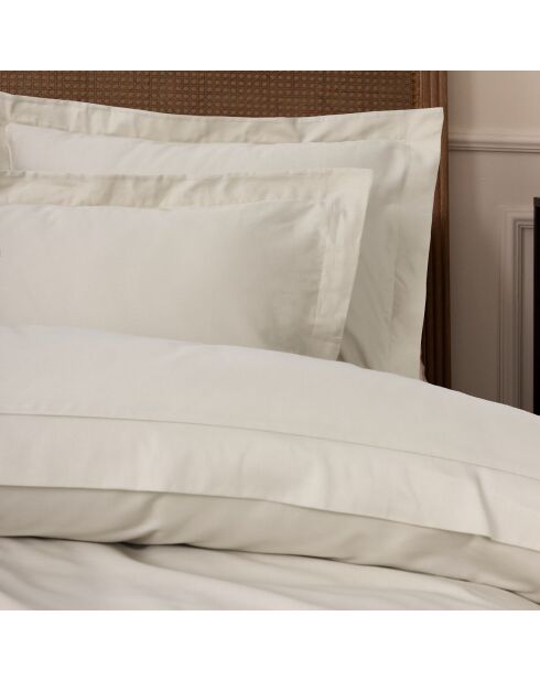 Parure housse de couette en satin de coton Elegant beige