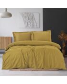 Parure housse de couette en satin de coton Elegant moutarde