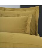 Parure housse de couette en satin de coton Elegant moutarde