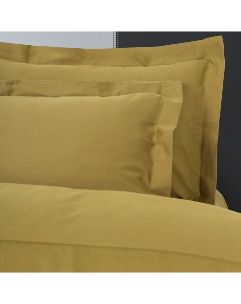 Parure housse de couette en satin de coton Elegant moutarde