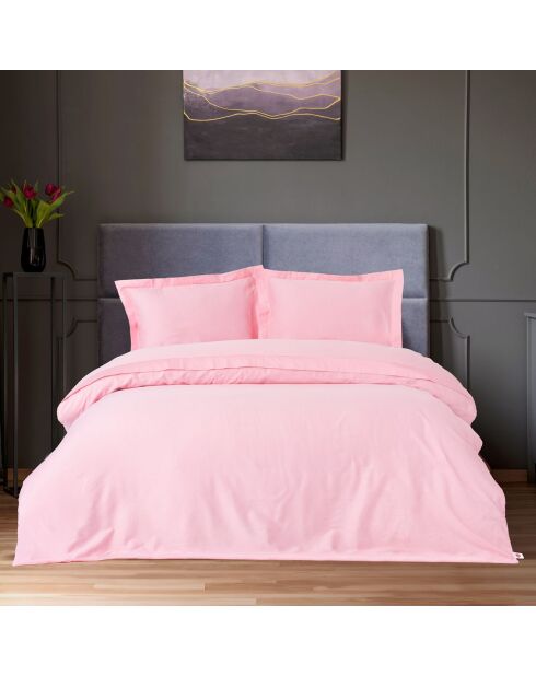 Parure housse de couette en satin de coton Elegant rose