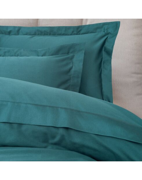 Elegantes Bettbezug-Set aus Baumwollsatin in Petrolblau