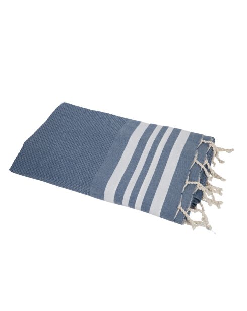 Newport blaue Jeansfouta mit Wabenmuster, 200 x 100 cm