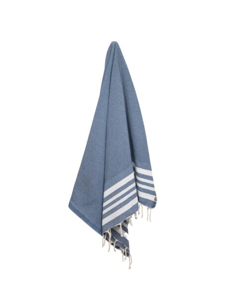 Newport blaue Jeansfouta mit Wabenmuster, 200 x 100 cm