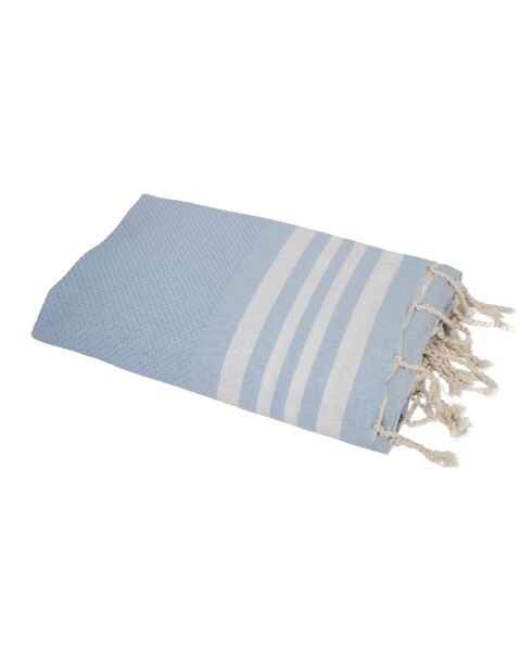 Fouta Newport Honeycomb himmelblau - 200x100 cm