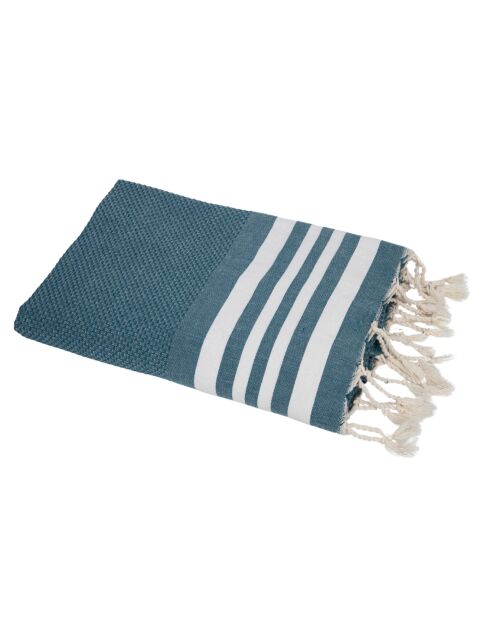Newport petrolblauwe honingraat Fouta - 200x100 cm