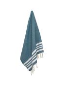 Newport petrolblauwe honingraat Fouta - 200x100 cm