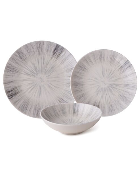 Service de table en Porcelaine multicolore - 24 pièces