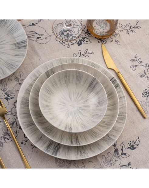 Service de table en Porcelaine multicolore - 24 pièces