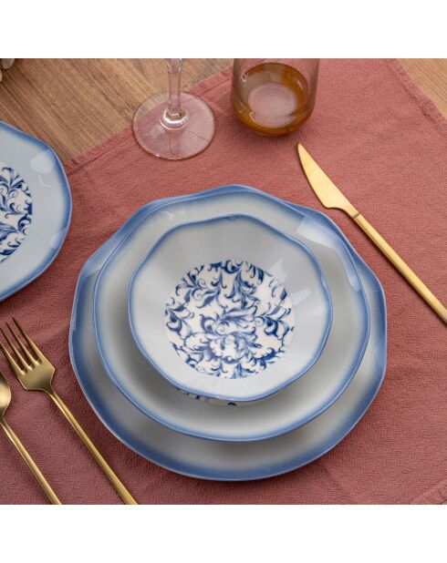Service de table en Porcelaine multicolore - 24 pièces