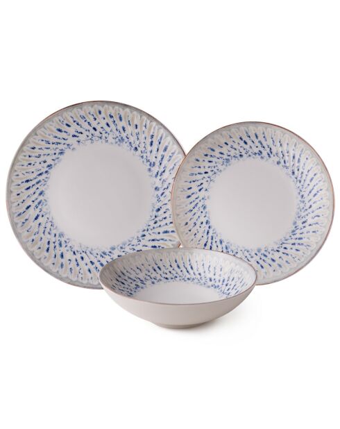 Set de vajilla de porcelana multicolor - 24 piezas