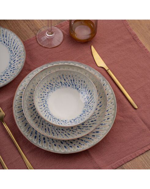 Set de vajilla de porcelana multicolor - 24 piezas