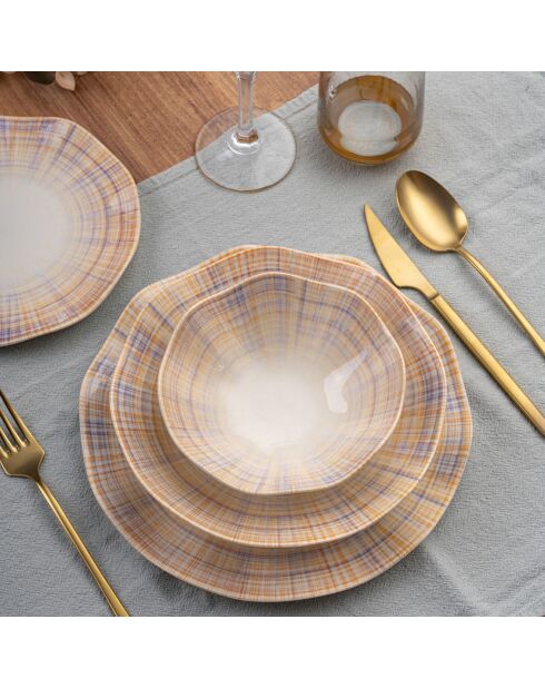 Service de table en Porcelaine multicolore - 24 pièces