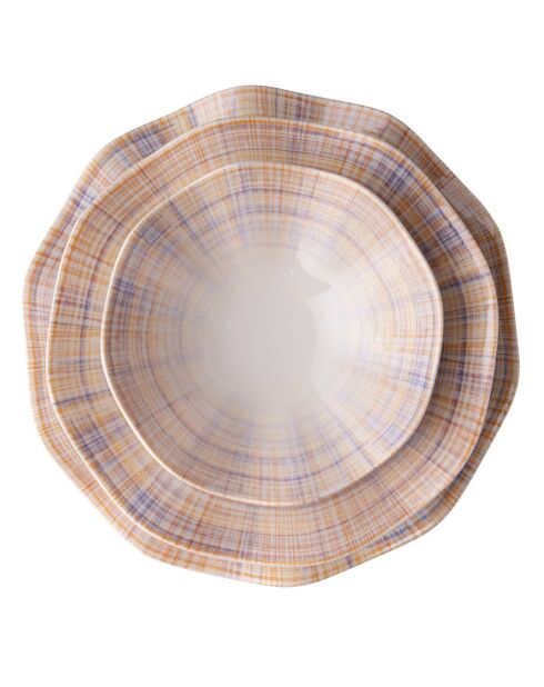 Service de table en Porcelaine multicolore - 24 pièces