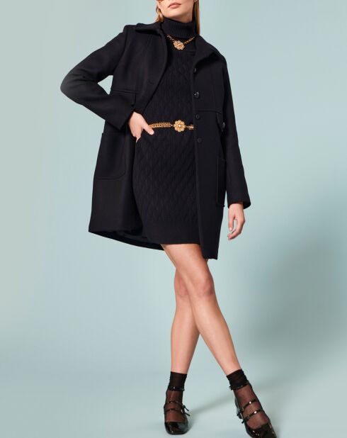 Manteau en Laine mélangée Maja bleu nocturne