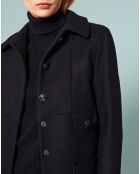 Manteau en Laine mélangée Maja bleu nocturne