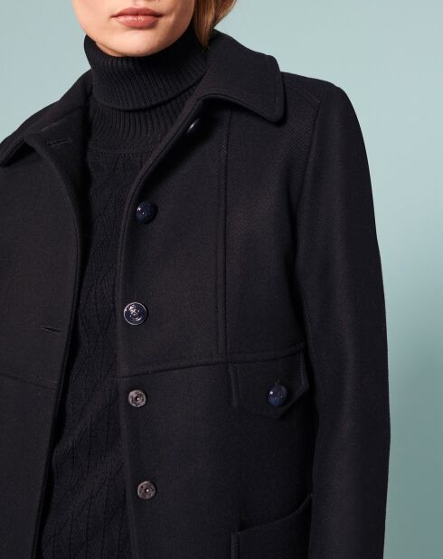 Manteau en Laine mélangée Maja bleu nocturne