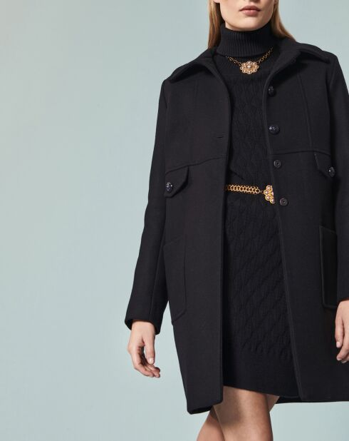 Manteau en Laine mélangée Maja bleu nocturne