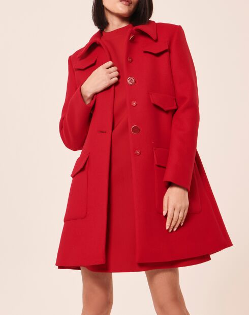 Manteau en Laine mélangée Marin rouge