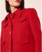 Manteau en Laine mélangée Marin rouge