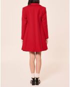 Manteau en Laine mélangée Marin rouge