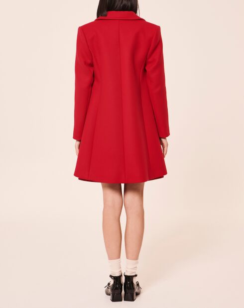 Manteau en Laine mélangée Marin rouge