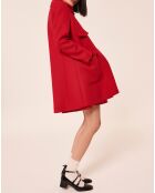 Manteau en Laine mélangée Marin rouge