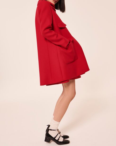 Manteau en Laine mélangée Marin rouge