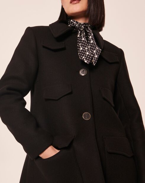 Manteau en Laine mélangée Marin noir