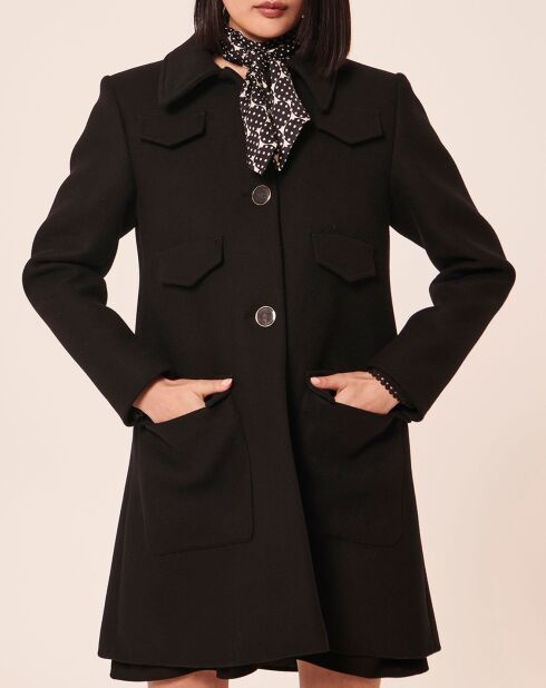 Manteau en Laine mélangée Marin noir