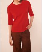 Pull 100% Laine Paoline rouge