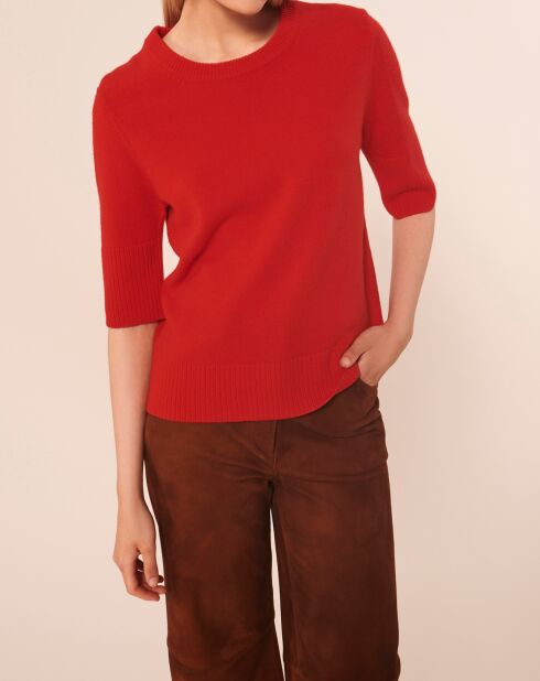 Pull 100% Laine Paoline rouge