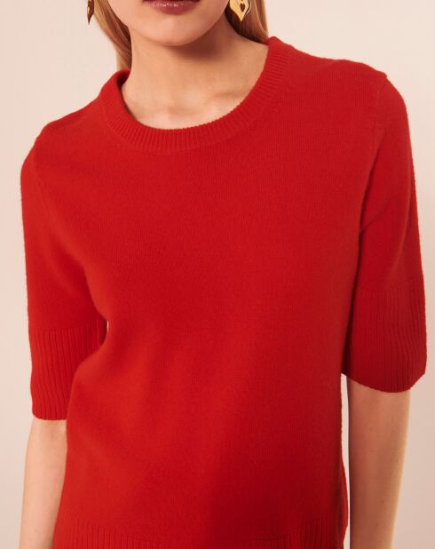 Pull 100% Laine Paoline rouge