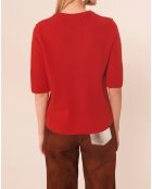 Pull 100% Laine Paoline rouge