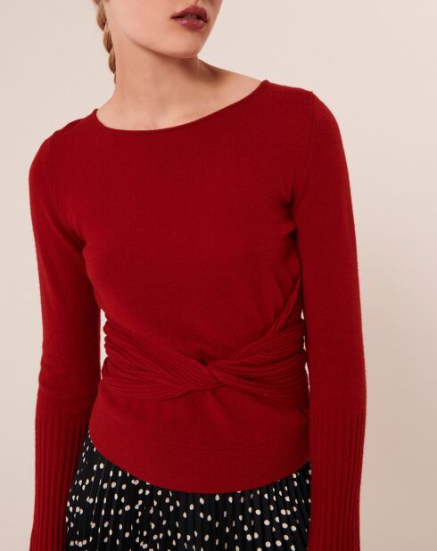 Pull 100% Laine Mérinos Polydore rouge