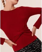 Pull 100% Laine Mérinos Polydore rouge